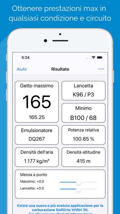 Screenshot of Carburazione per IAME KZ Kart1