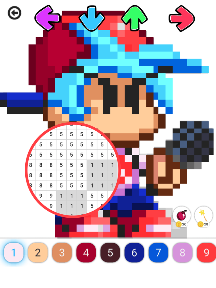 Pixel FNF  Color by Number