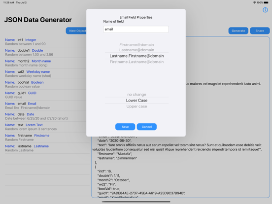 JSON Data Generator screenshot 4