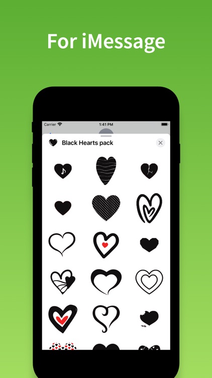 Black Hearts Stickers & emoji