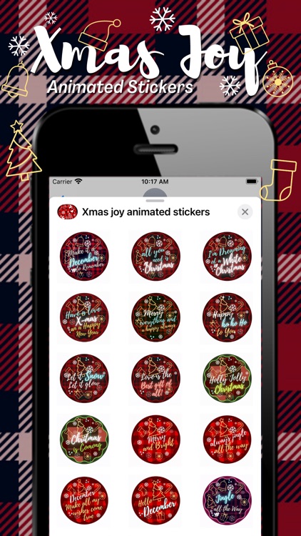 Xmas joy animated stickers