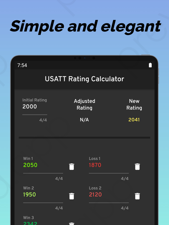 USATT Rating Calculator