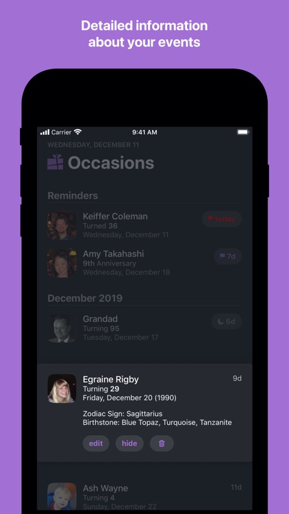 Occasions 3 - Reminders