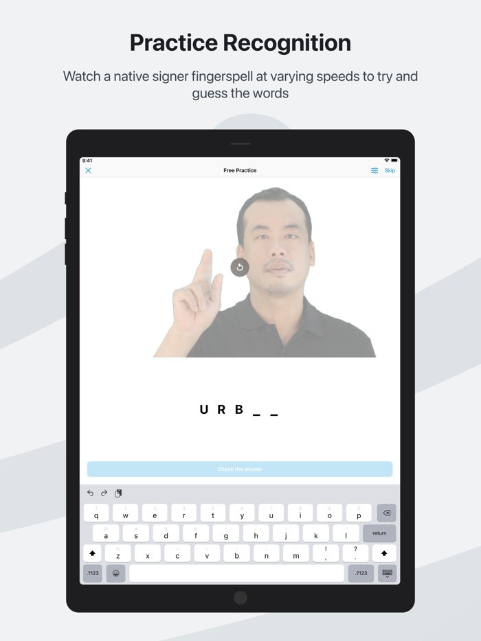 Ace ASL Learn Fingerspelling