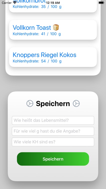 DiabetesApp - KH berechnen screenshot-3