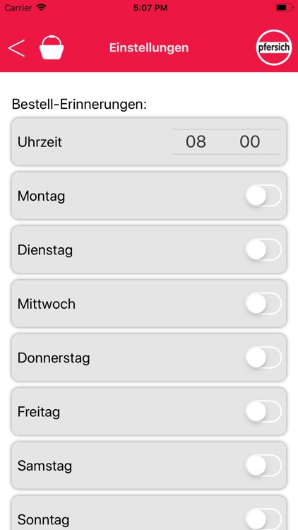 Pfersich Bestell App