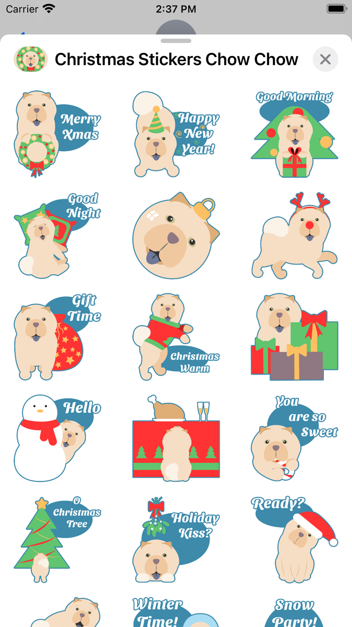 Christmas Stickers Chow Chow