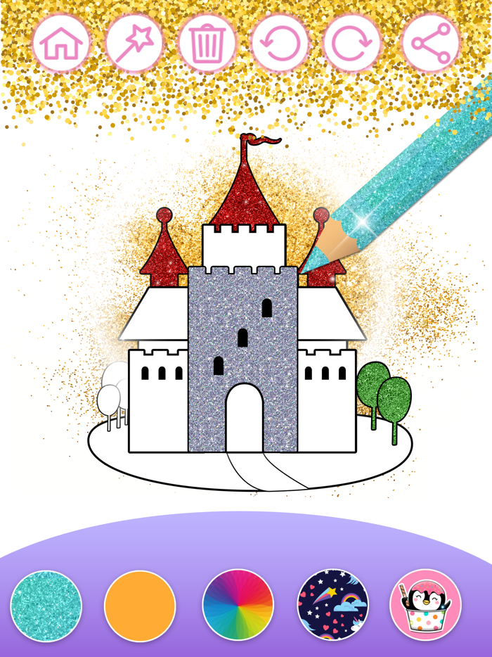 Dress Up  Glitter Coloring