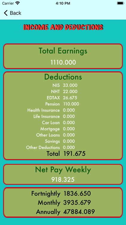 Jamaican Salary Calculator screenshot-5