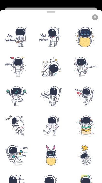 Happy Cute Astronaut Stickers