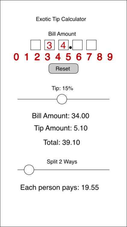 Exotic Tip Calculator