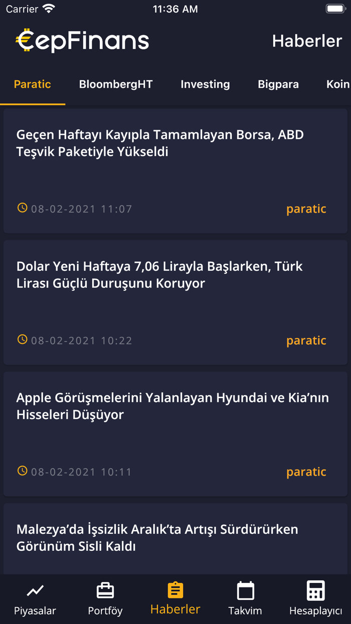 CepFinans Döviz Altın Borsa