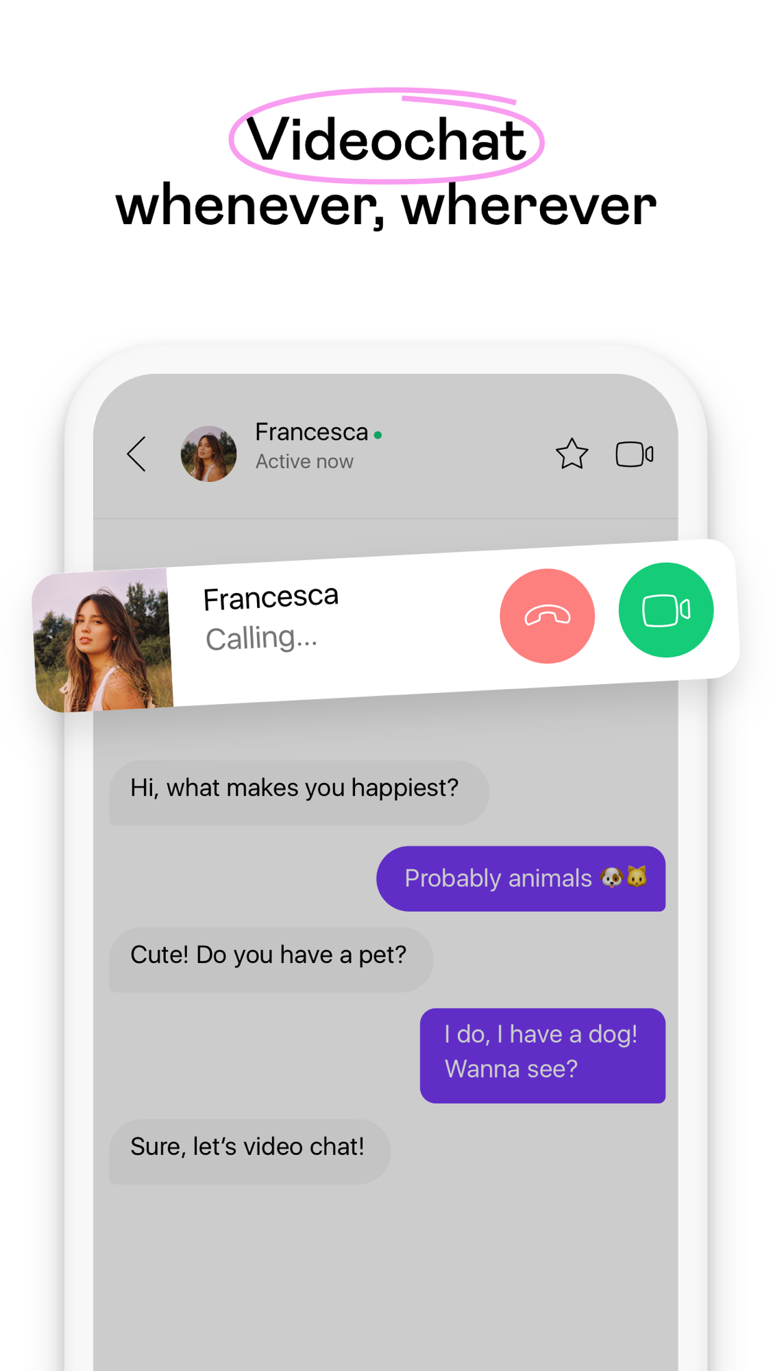 Badoo chat screenshot - www.openvalidation.io