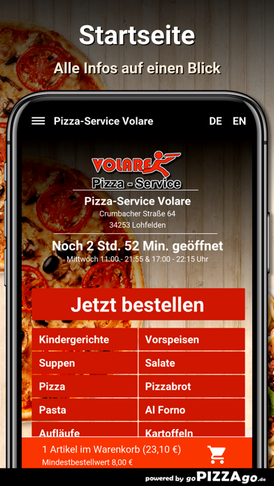 Pizza-Service Volare Lohfelden screenshot 2