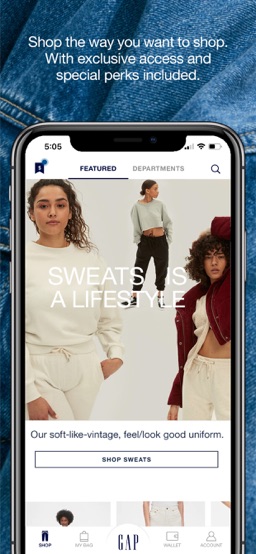 Gap app screenshot
