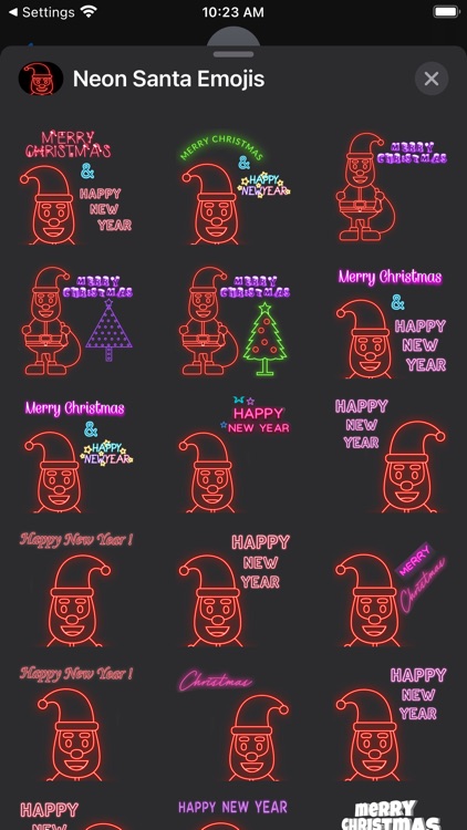 Neon Santa Emojis screenshot-3