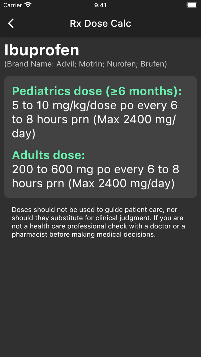Rx Dose Calc