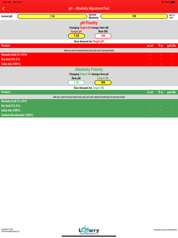 pH-Alkalinity Adjustment Tool