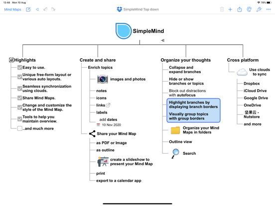 SimpleMind Pro - carte mentale SimpleMind Pro - carte mentale