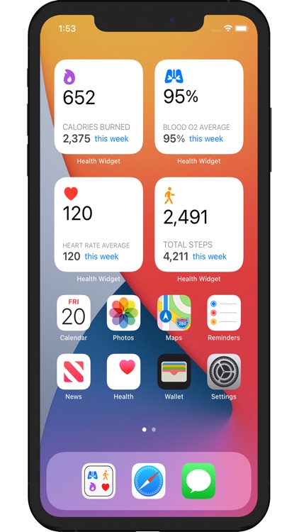 Health app as widget