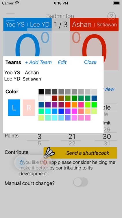 Badminton Scoreboard