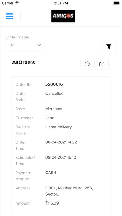 Amigos Merchant PC 용