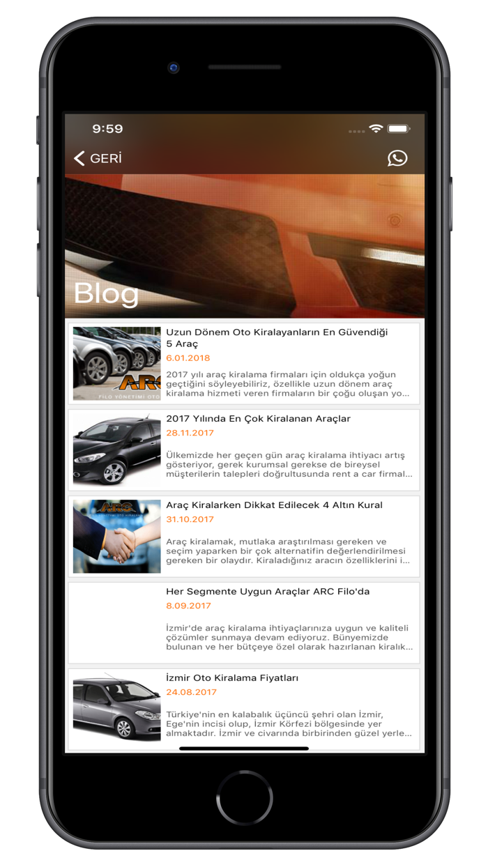 Arc Filo Yönetimi Oto Kiralama