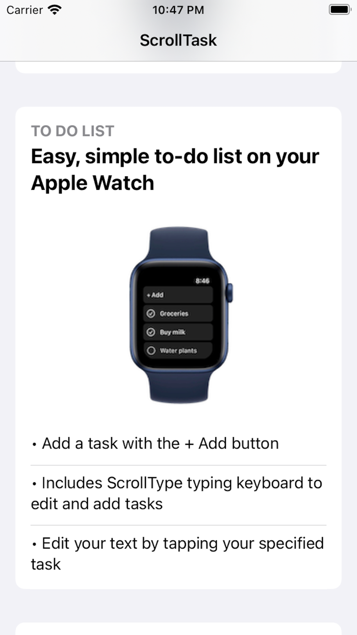 ScrollTask - Watch To-Do List