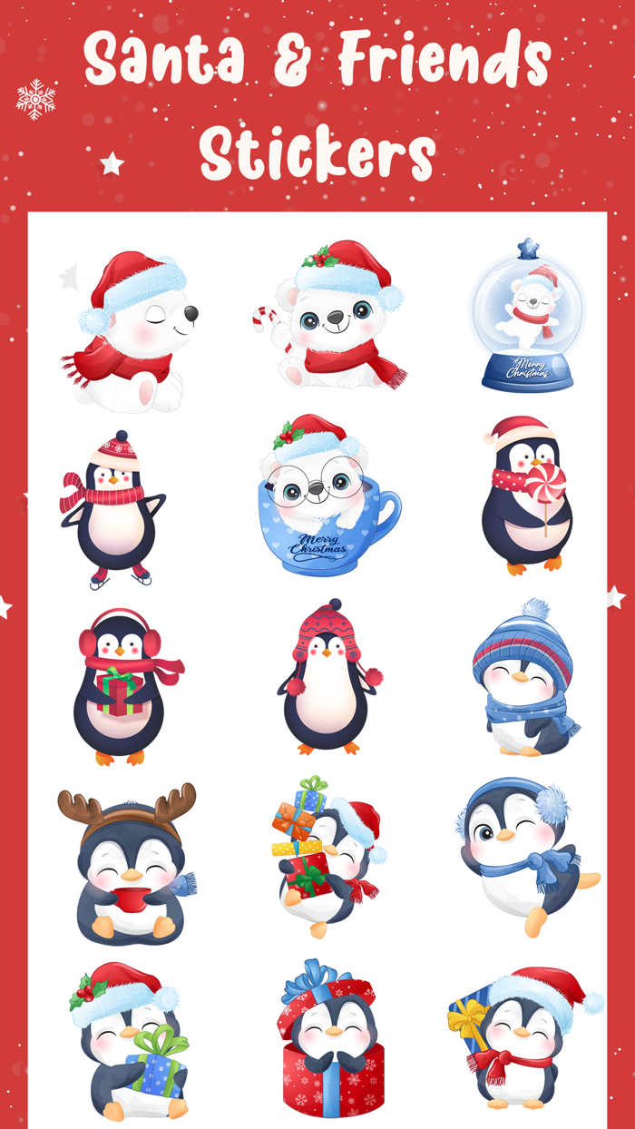 Santa  Friends Stickers