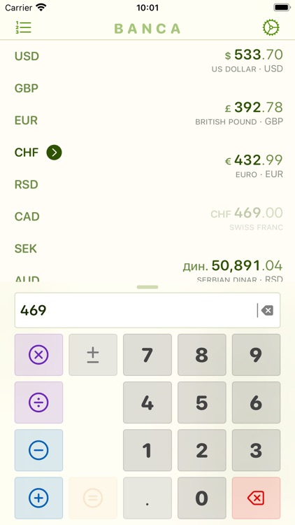Banca currency converter