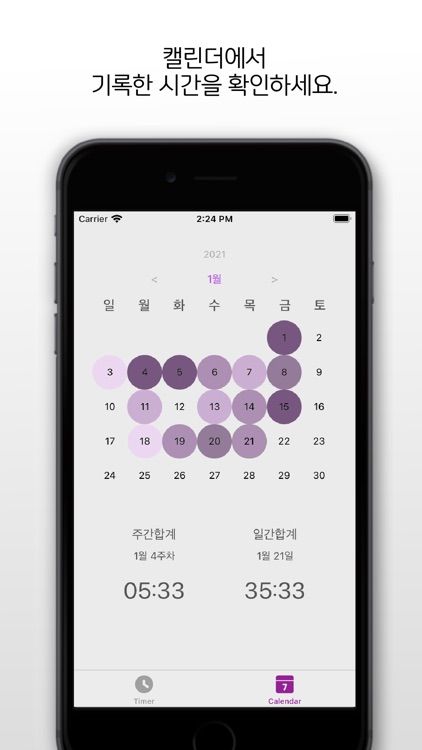 Timer calendar: records timer