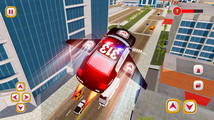 Flying Police Car Simulator-3D