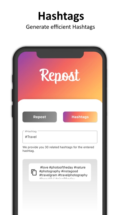 Repost for Instagram /Hashtags
