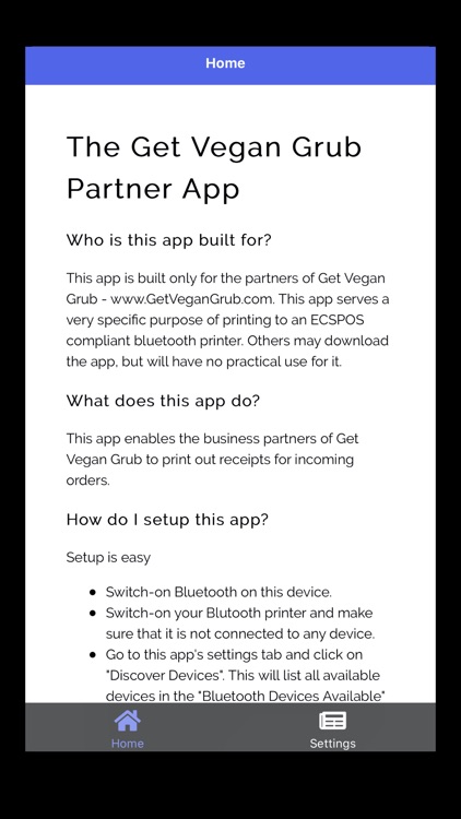 Get Vegan Grub Partner App