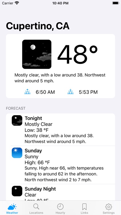Simple NOAA Weather