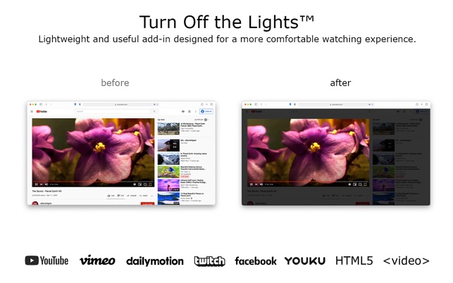 Turn Off the Lights for Safari」をApp Storeで