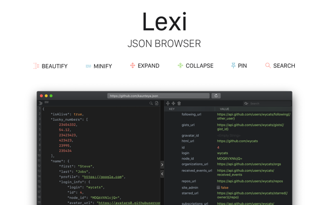 Lexi - JSON browser