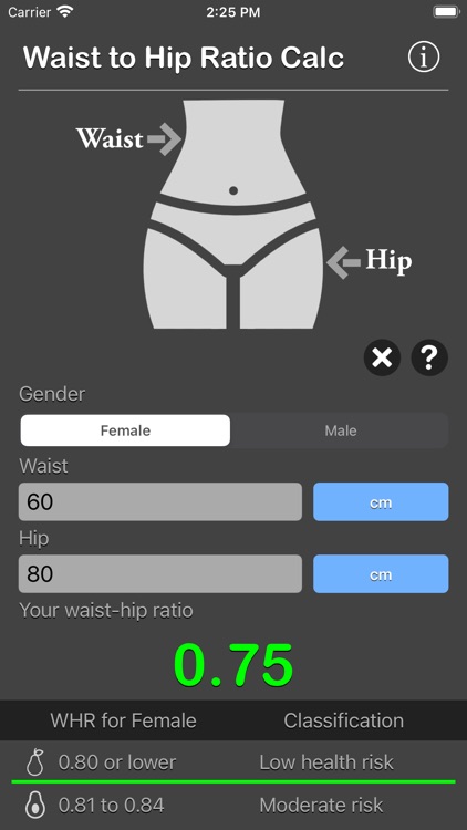 Waist to Hip Ratio Calc