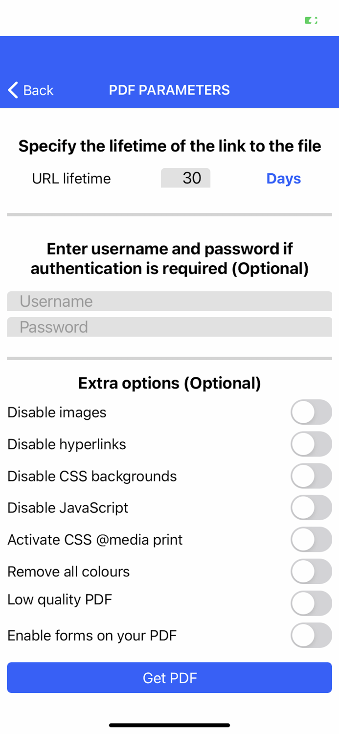Web to PDF Converter