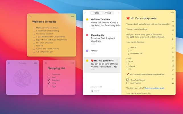 Sticky notes app sync