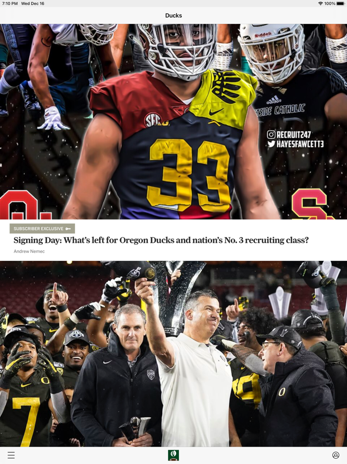 Ducks Football News