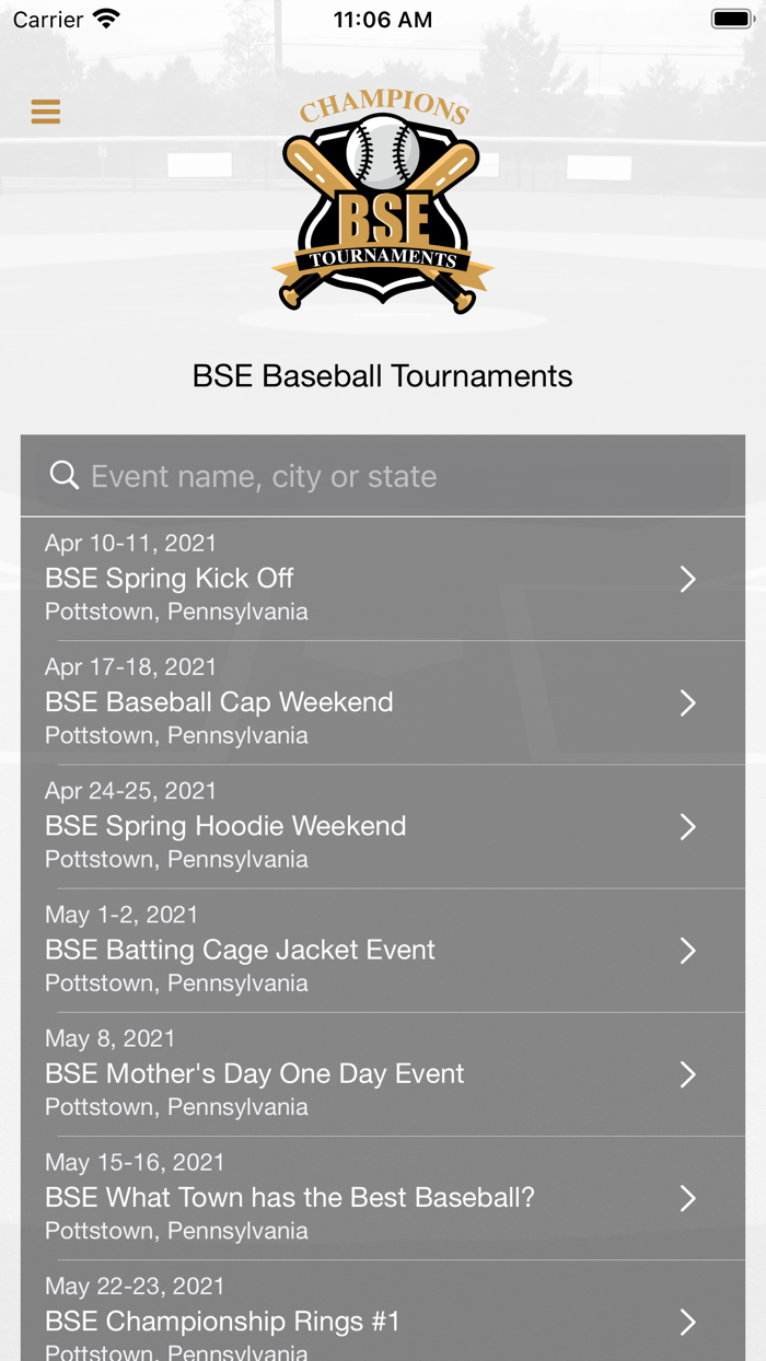 BSE Baseball Tournaments