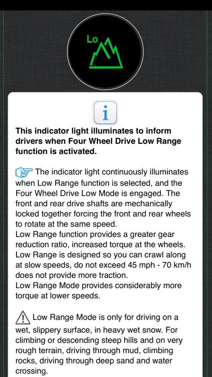 Land Rover Warning Lights Info