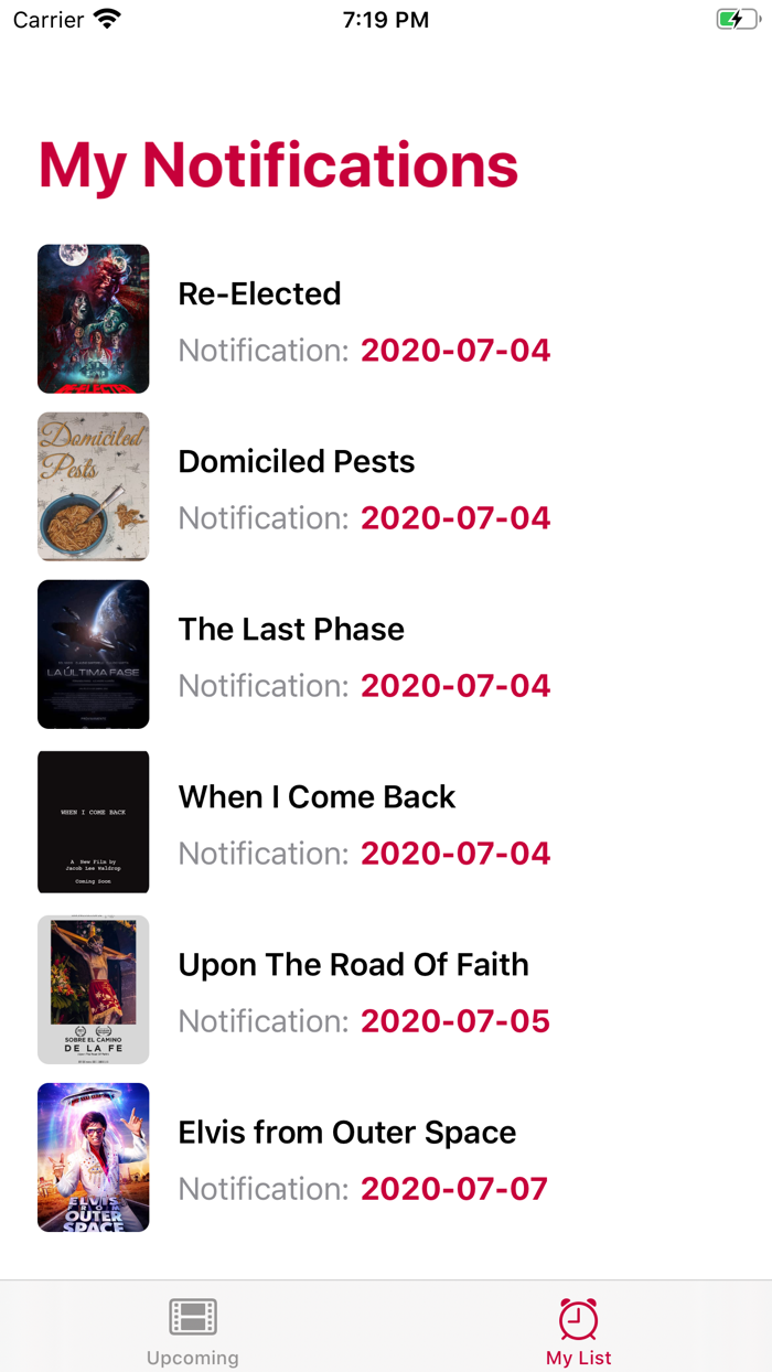 Upcoming movies Movie Tracker