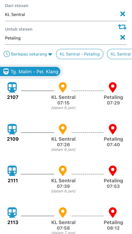 KTM Timetable