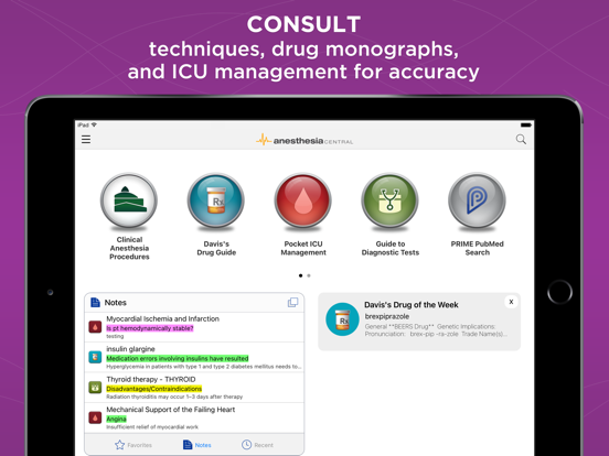 Anesthesia Central - App voor iPhone, iPad en iPod touch - AppWereld