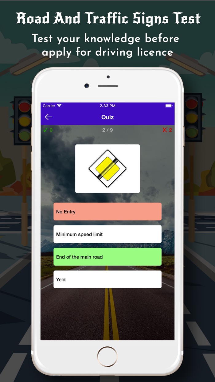 Road And Traffic Signs Test