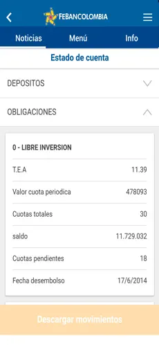 Screenshot 3 febancolombia iphone