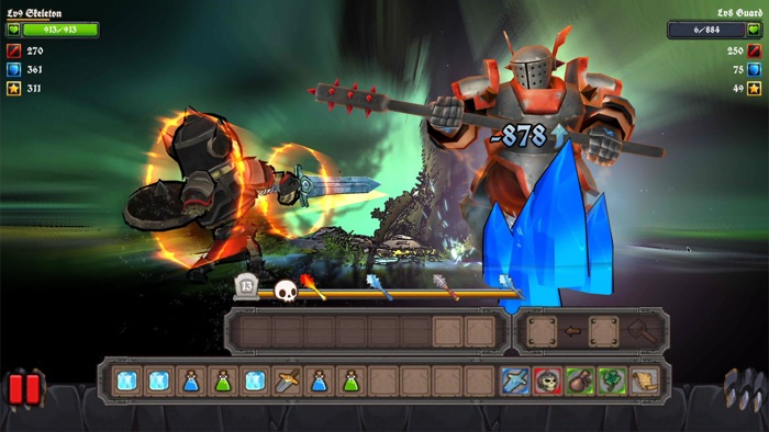 Clumsy Knight vs. Skeletons R