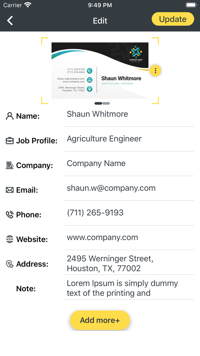 Business Card Reader - Scanner